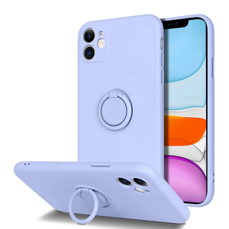 Чехол-накладка из жидкого силикона для iPhone 13 Mini Pro магнитный держатель-подставка