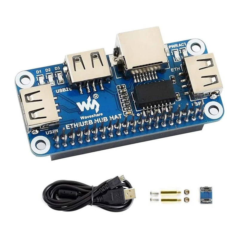 

Waveshare 5V RJ45 Ethernet USB HUB Module HAT Expansion Board Shield Starter Kit For RPI Raspberry Pi Zero W WH 2W 2 3B Plus