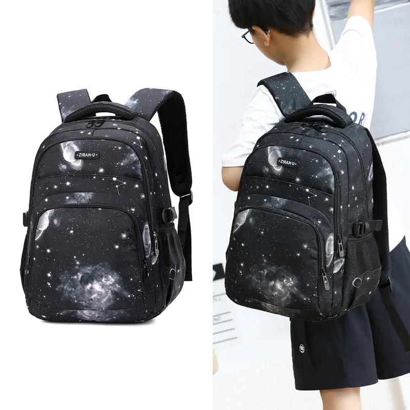

Starry Sky Pupil Schoolbag Boy Grade 3-6 Three-piece Backpack for Teenager Student School Rusksack Large Capacity Pack Handbag