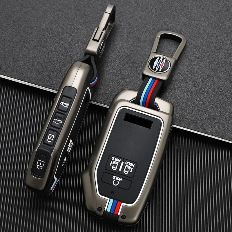 

Alloy Car Key Case Cover Shell for Kia Carnival Four 4th Generation Carnival 2021 2022 Sedona Carnival 7 Button Keychain Keyring