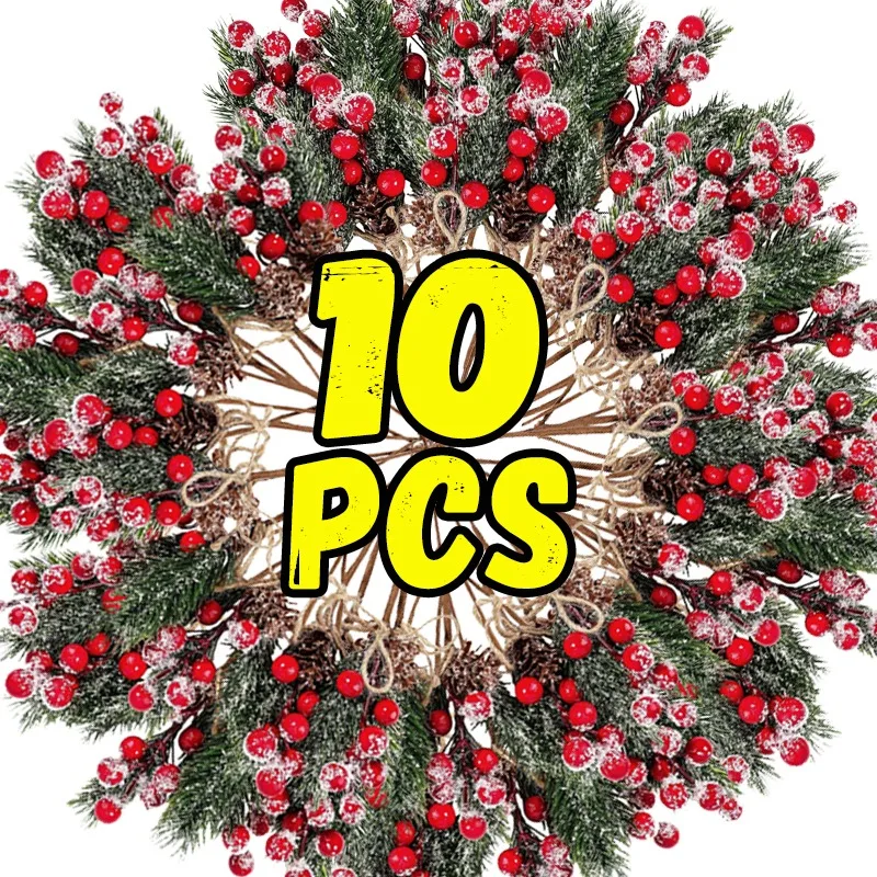 Рождественский букет сосновой шишки украшение из красных ягод имитация растения