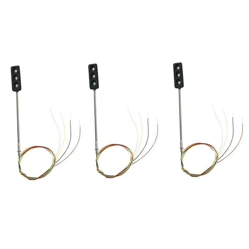 3 шт. строительная модель HO/OO 3-световые светофоры сигнальная светодиодная схема