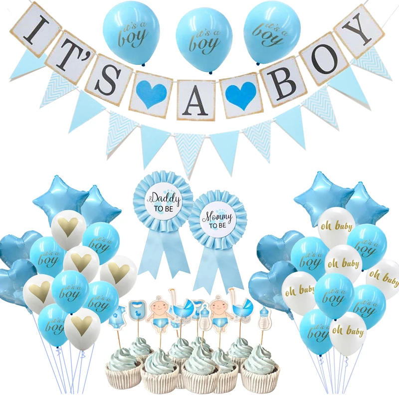 

Baby Shower Girl Boy Decorations It's A Boy It's A Girl Banner Balloons Gender Reveal Oh Baby Birthday Party Decor Kids Supplies