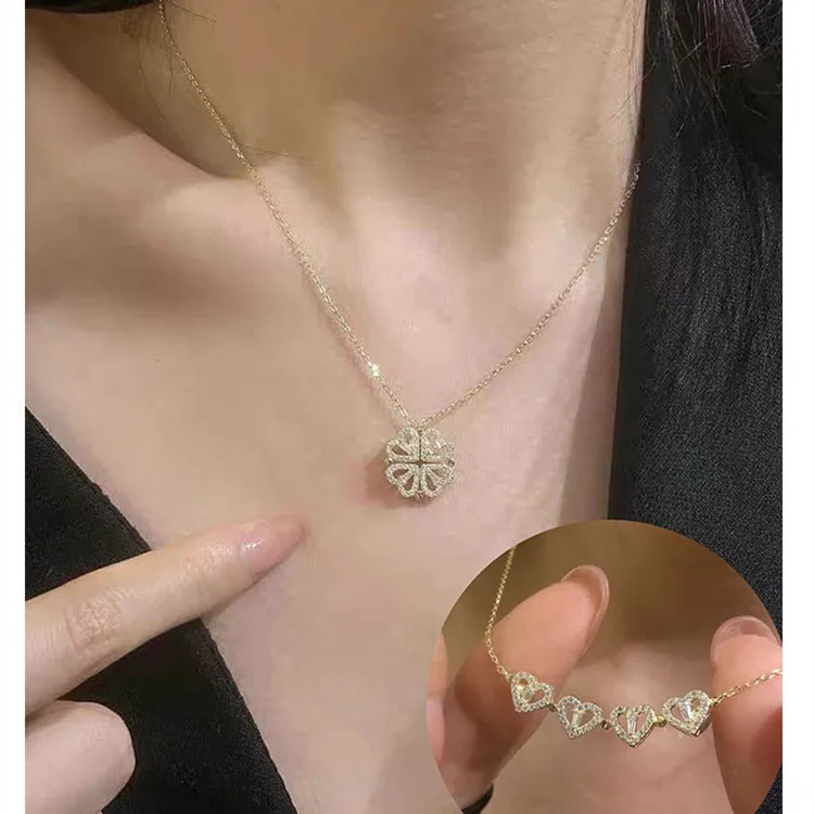 

Vintage Stering Silver 925 Choker Necklace Gold Plated Zircon Heart Charms Pendant Cuban Chain Necklaces Jewelry Accessories