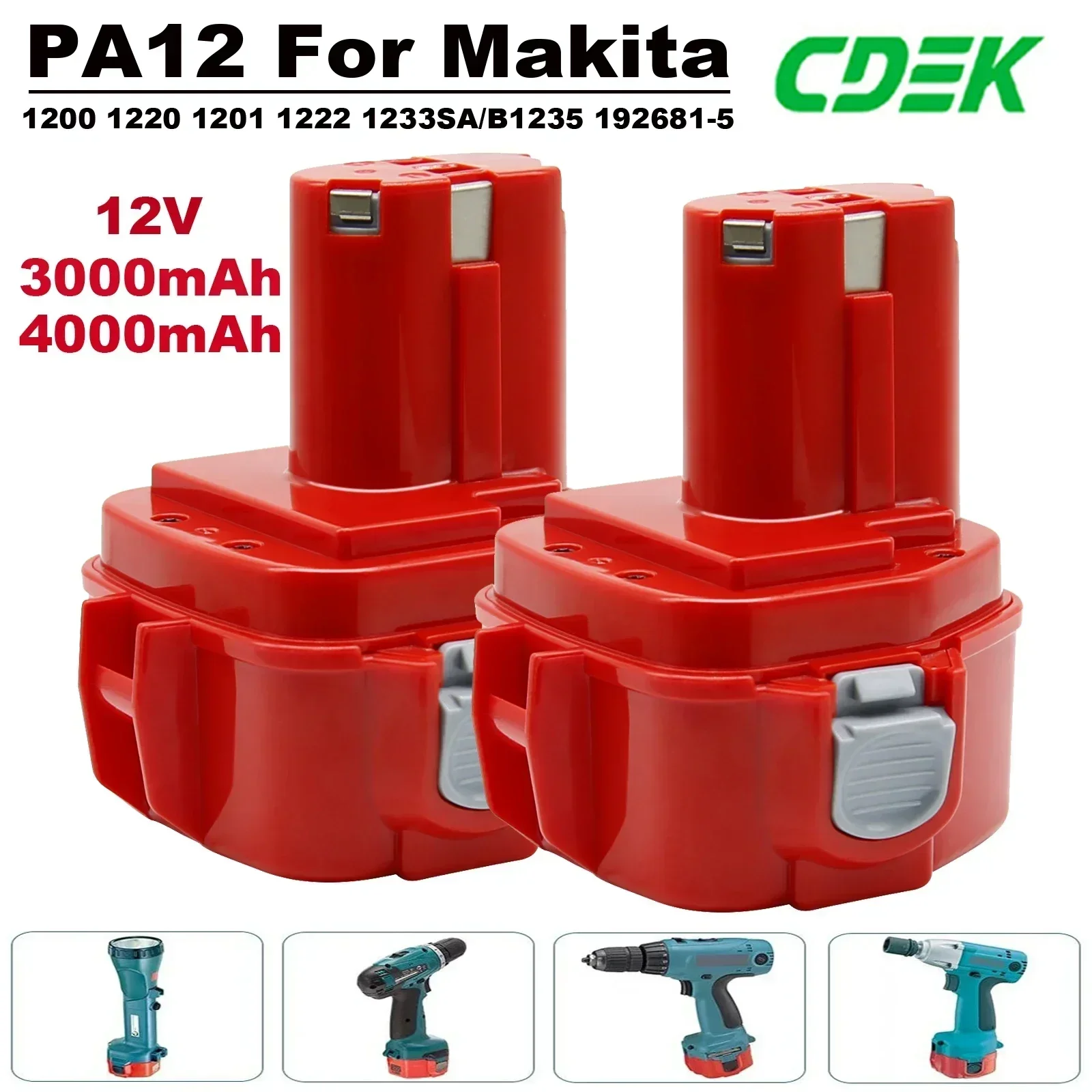 Ni-Mh аккумулятор емкостью 4000 мАч для Makita 1200 1220 1201 1222 1233SA/B1235 192681 -5 PA12 Аккумуляторы
