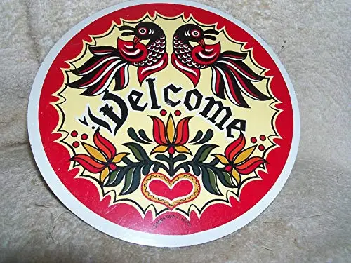 

Bird Metal Sign Welcome Sign Retro Round Metal Tin Sign 12" Diameter