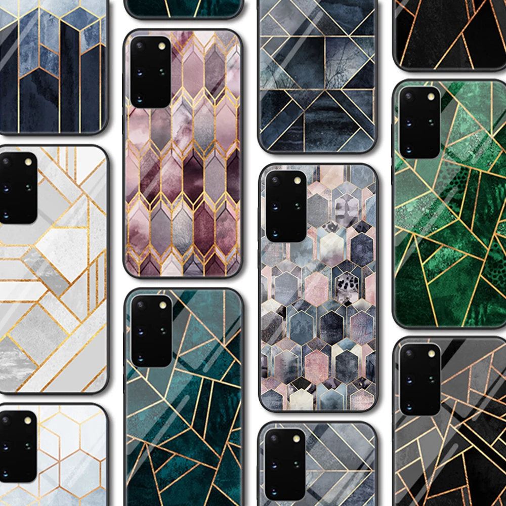 

Luxury Marble Glass Case for Samsung Galaxy S21 A51 S20 A50 A21S A12 A71 A70 S10 S9 S8 S10e A30 A20 Note 20 10 9 Ultra Lite Plus