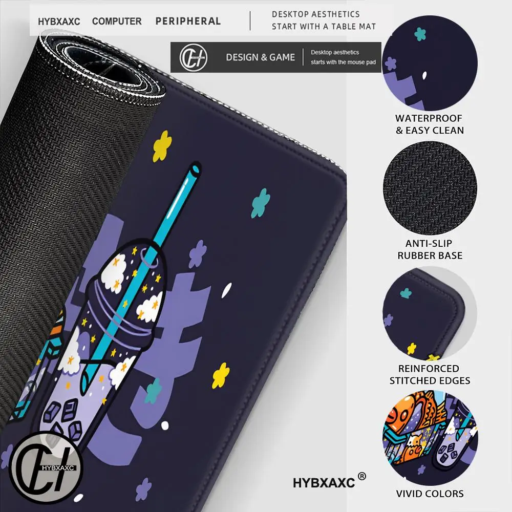 Фото Игровой коврик для ноутбука HYBXAXC из натурального каучука, ультрабольшой, с дизайном «Кавайный Тунец Терияки» и «Волнообразным полем», шелковисто-гладкий, для киберспорта, настраиваемый №4