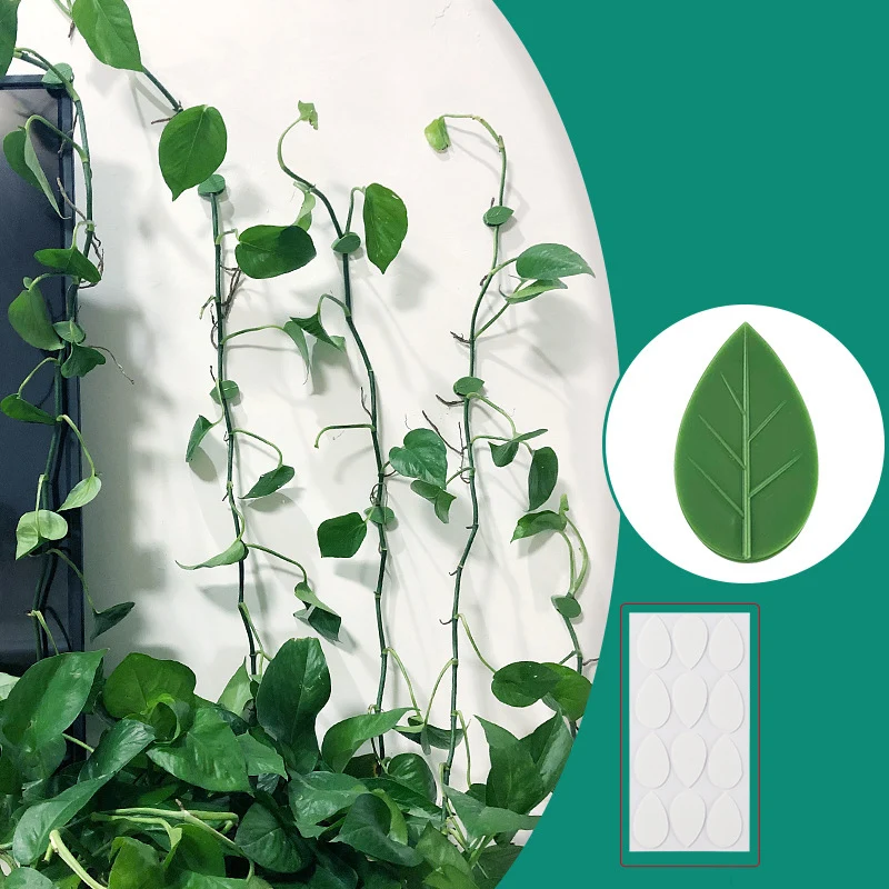 

10PCS Plant Climbing Artifact Fixing Clip Leaf Shape Self-Adhesive Invisible Hook