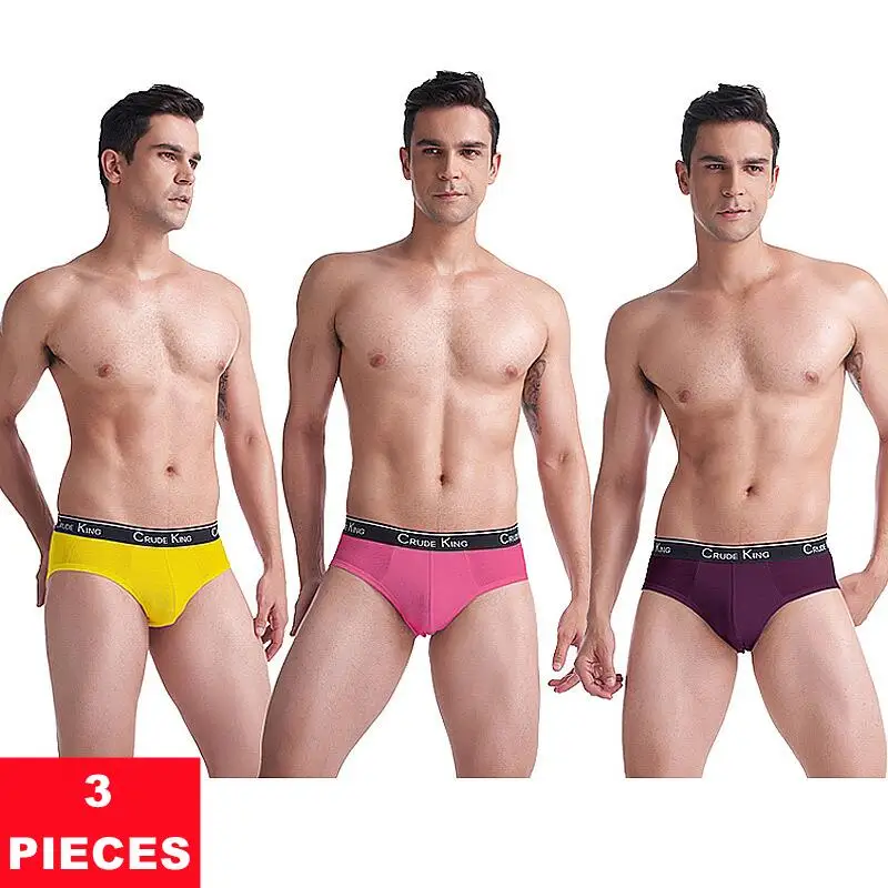 

3PCS Breathable Ice Silk Men's Underwear Letters Print Men Briefs Comfortable Male Underpants 3D-Pouch Male Lingerie Tanga