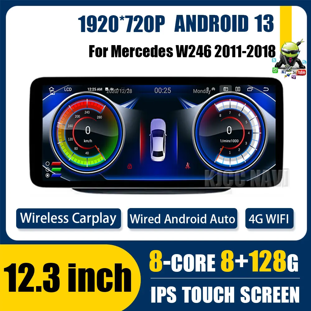 

Android 13 System Car Radio Screen For Mercedes W246 2011-2018 WIFI 8 Core 4G SIM BT Carplay Auto GPS Navi Multimedia Player