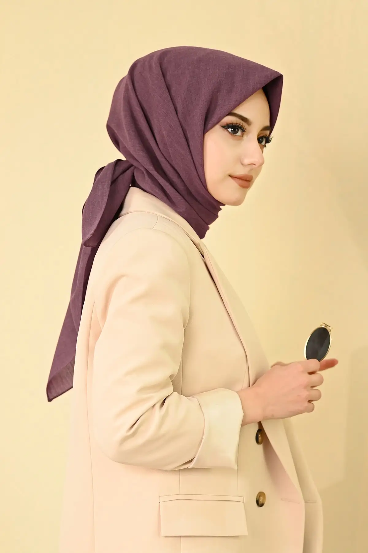 

Women's Eggplant Purple Cotton Cotton Scarf Ck02 100 x Cotton Square Hijab Clothing