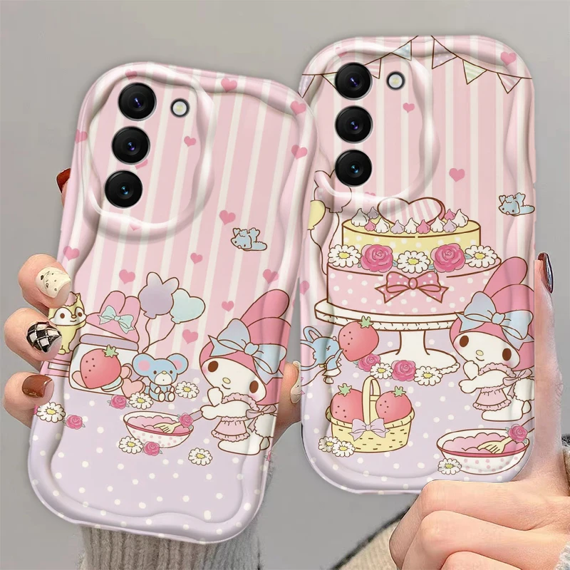Милый чехол My Melody для S21 S23 S24 Ultra Plus FE A55 A35 A25 A05S A54 A53 A52 A33 A32