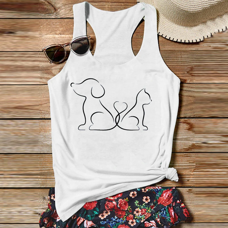 

Dog Tank Top Animal Lover Tank Tops Cat Mom Tank Top Women Women Clothing Dog Lover Tops Women Retro M