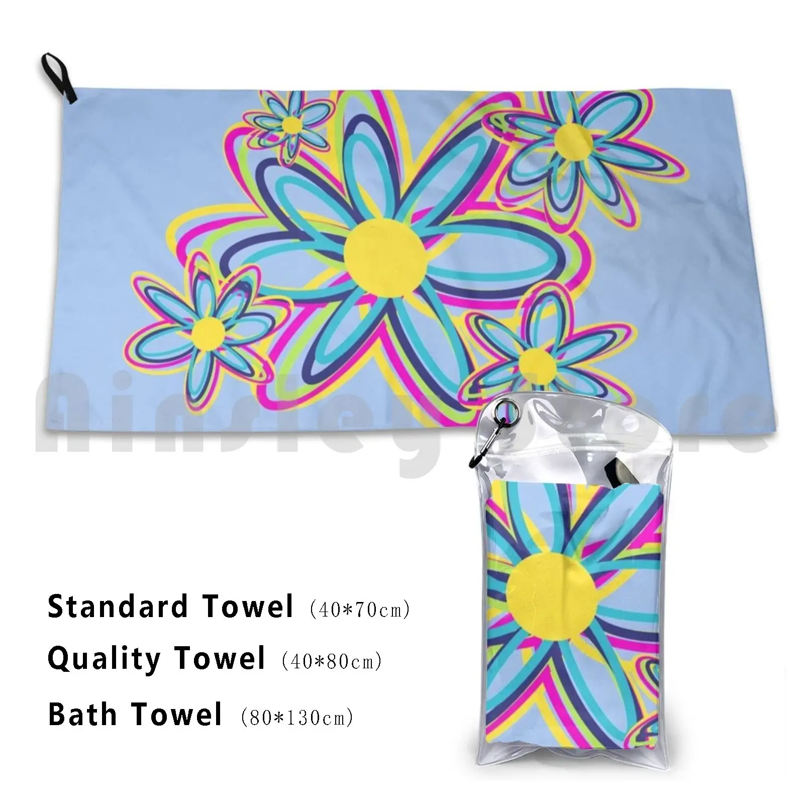 

Groovy Flowers Bath Towel Beach Cushion Flowers Colors Groovy Trueartbybrenda