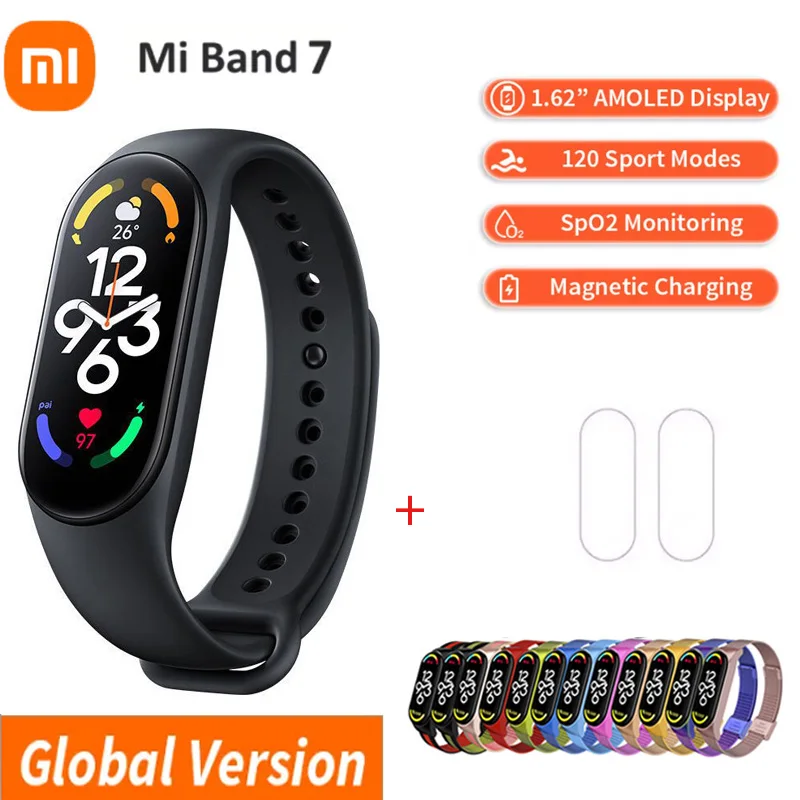 

Xiaomi Mi Band 7 Smart Bracelet 6 Color AMOLED Screen Miband 7 Blood Oxygen Fitness Traker Bluetooth Waterproof Smart Band
