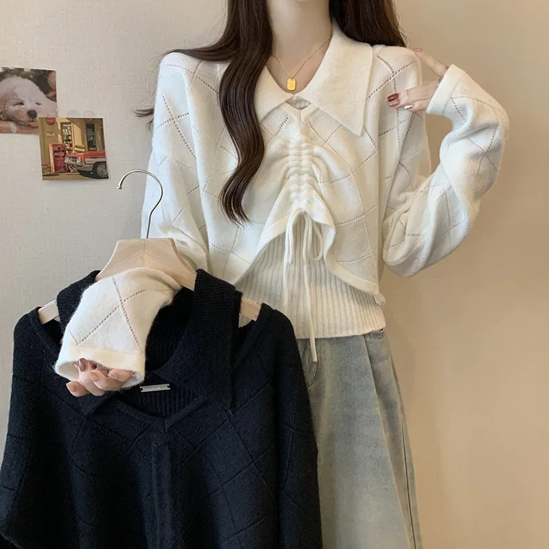 Женский модный сладкий пряный вязаный топ на бретелях осенний новый стиль