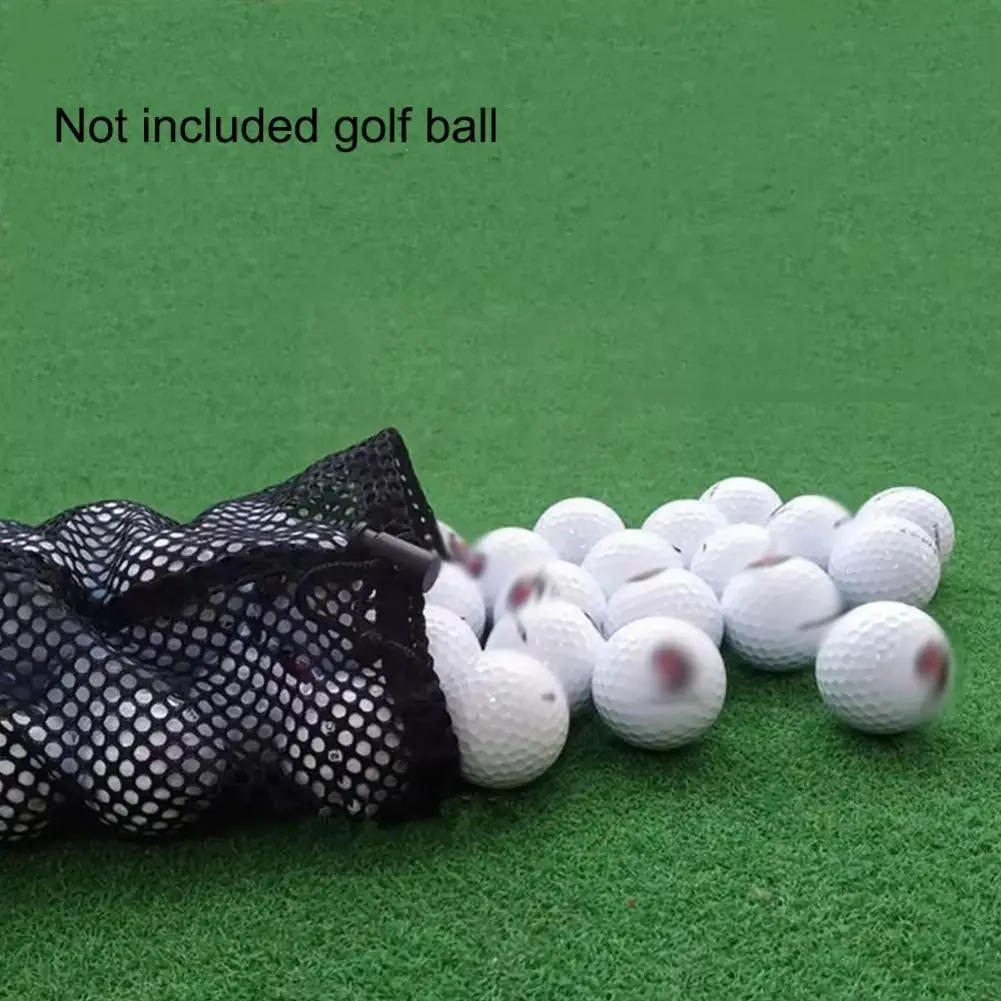 

1pcs Golf Net Bag Sports Mesh Bag Black Nylon Golf Ball Bag Accessories Drawstring Pouch Carrying Storage Tennis Golf Bags H0u9