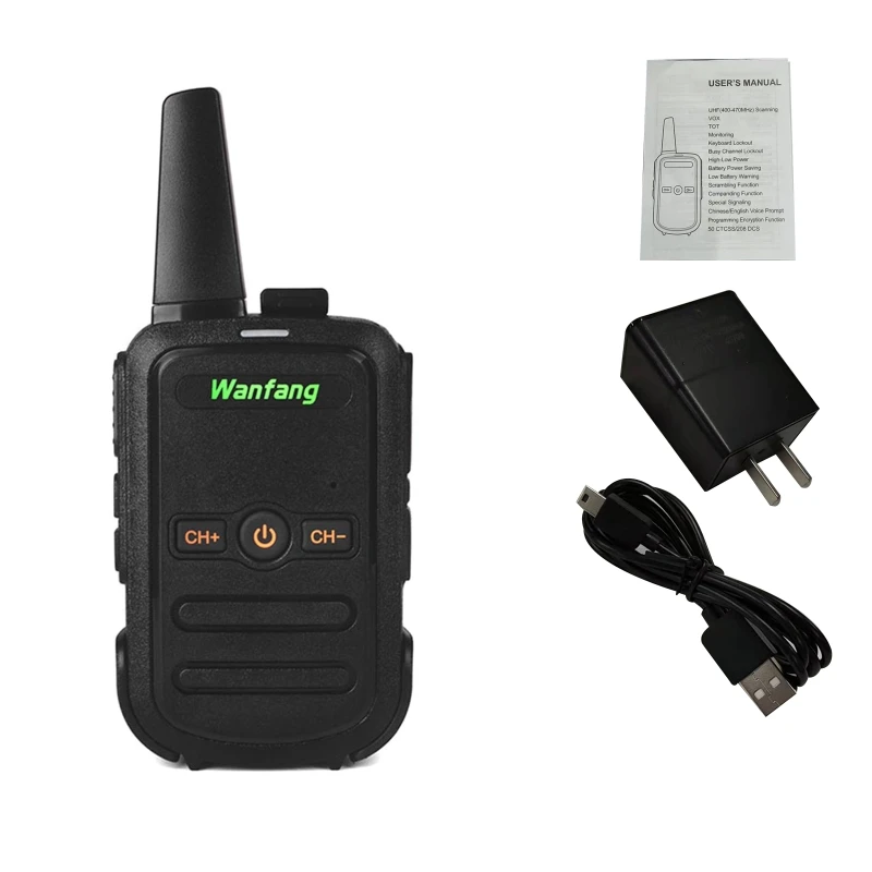 OOTDTY Walkie-talkie professional mini color ultra-thin ultra-small USB direct charging