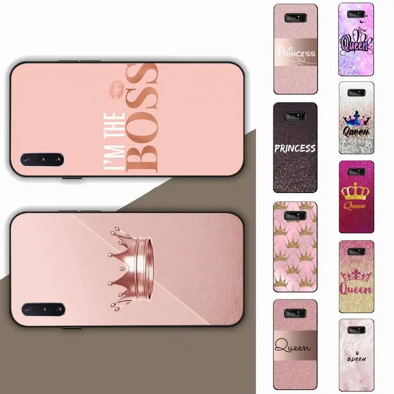 

Yinuoda Rose Gold Pink Princess Queen Phone Case for Samsung Note 5 7 8 9 10 20 pro plus lite ultra A21 12 72