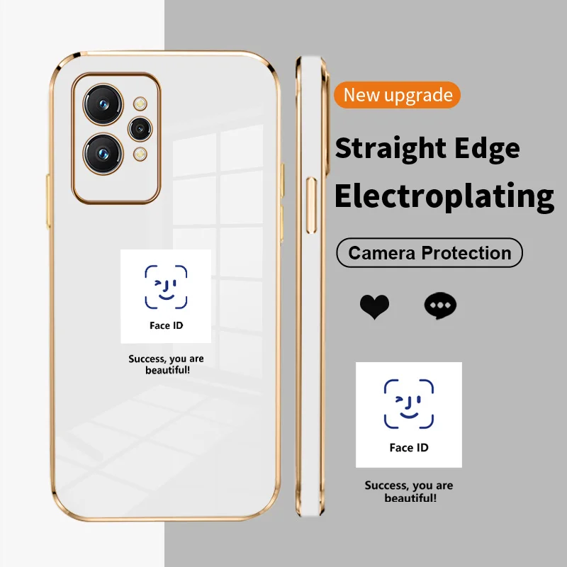 

Luxury Electroplated Case on for Realme GT2 Pro GT Master Q3 Pro Carnival GT Neo 3 150W X X7 Q2 X7 OPPO K3 Shockproof Shell