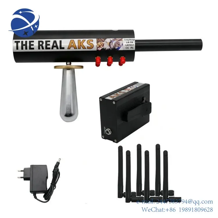 

Yun Yi Zwart De Echte Aks Gold Long Range Metaaldetector 6 Antennes Plastic Case Voor Goud Zilver Gem Diamond