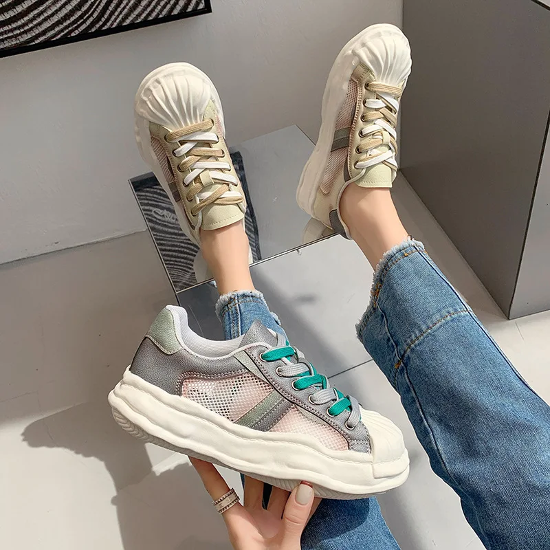 

Кроссовки женские в стиле ретро, с разноцветной сеткой