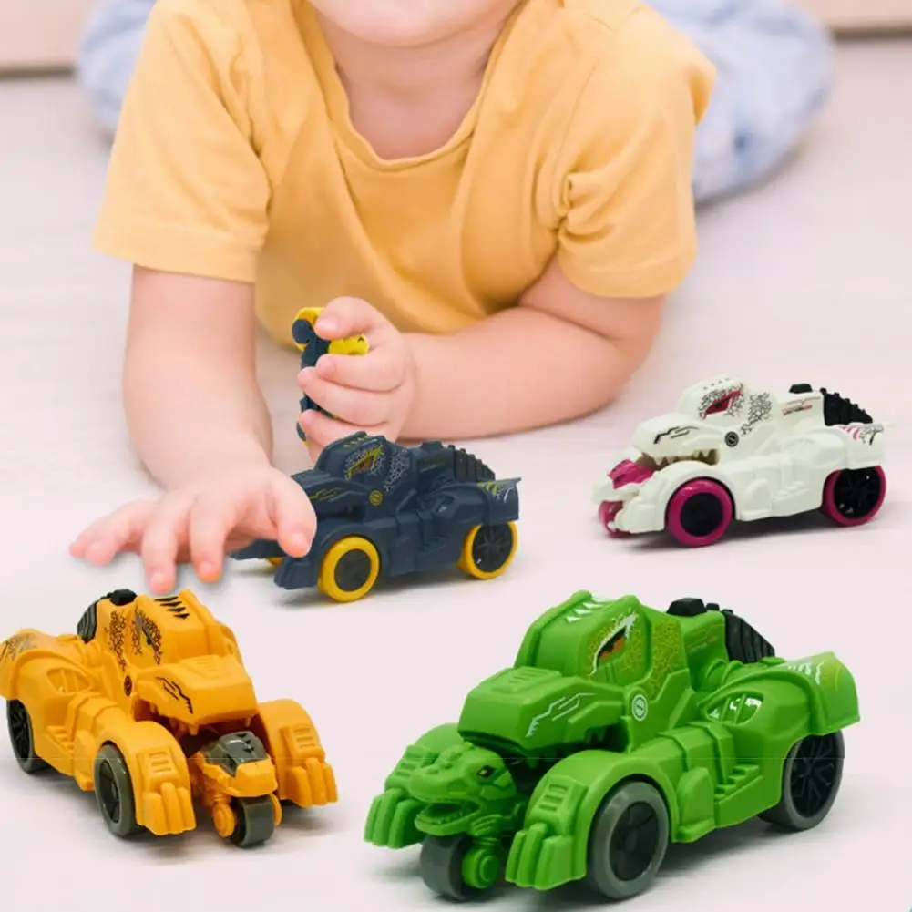 

Baby Inertia Car Toy Safe Interactive Colorful Cartoon Dinosaur Inertia Pull Back Toy Car for Home