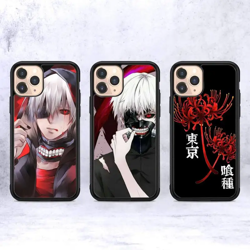 

FHNBLJ Tokyo Ghouls Horror Phone Case Silicone PC+TPU Case for iPhone 11 12 13 Pro Max 8 7 6 Plus X SE XR Hard Fundas