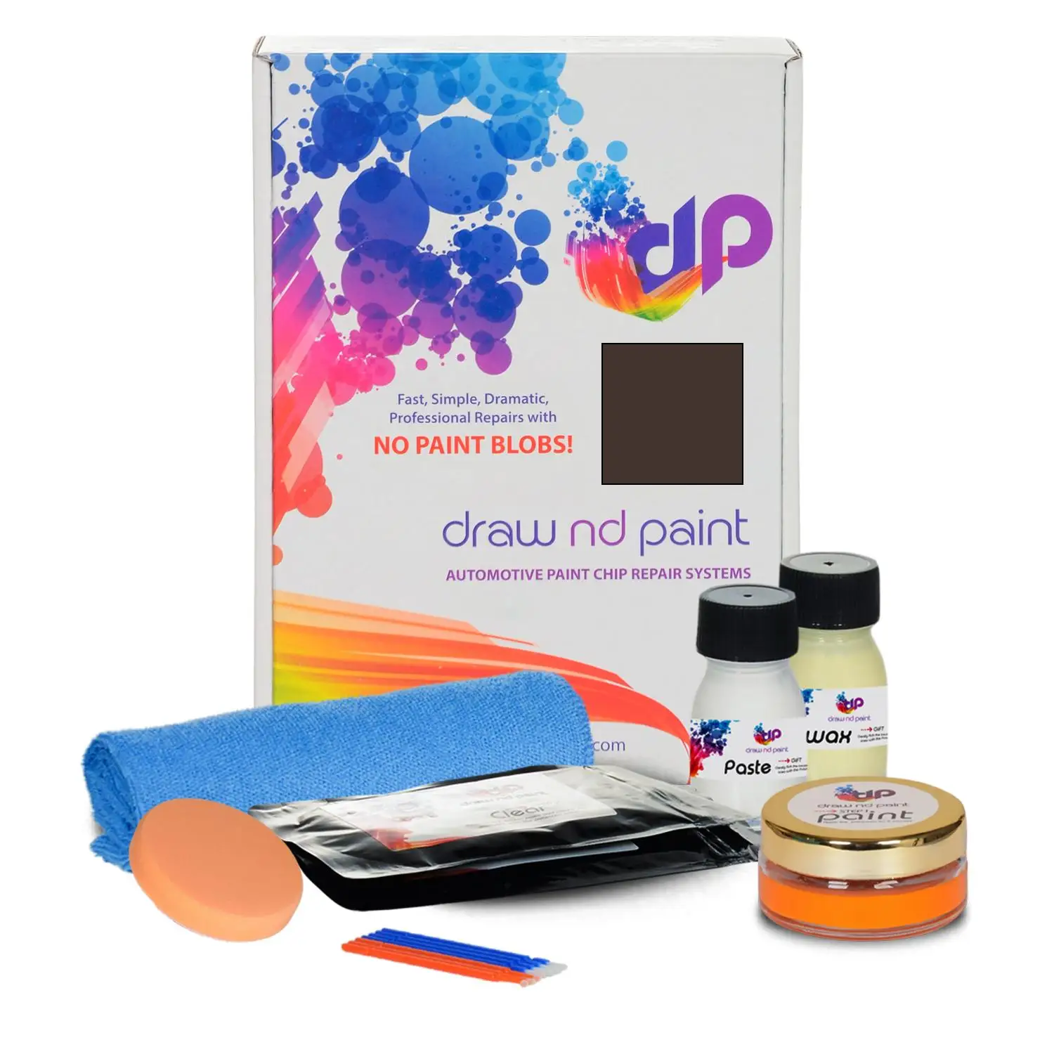 

DrawndPaint compatible with Renault Automotive Touch Up Paint - EBONY BROWN NACRE with-Essential Care