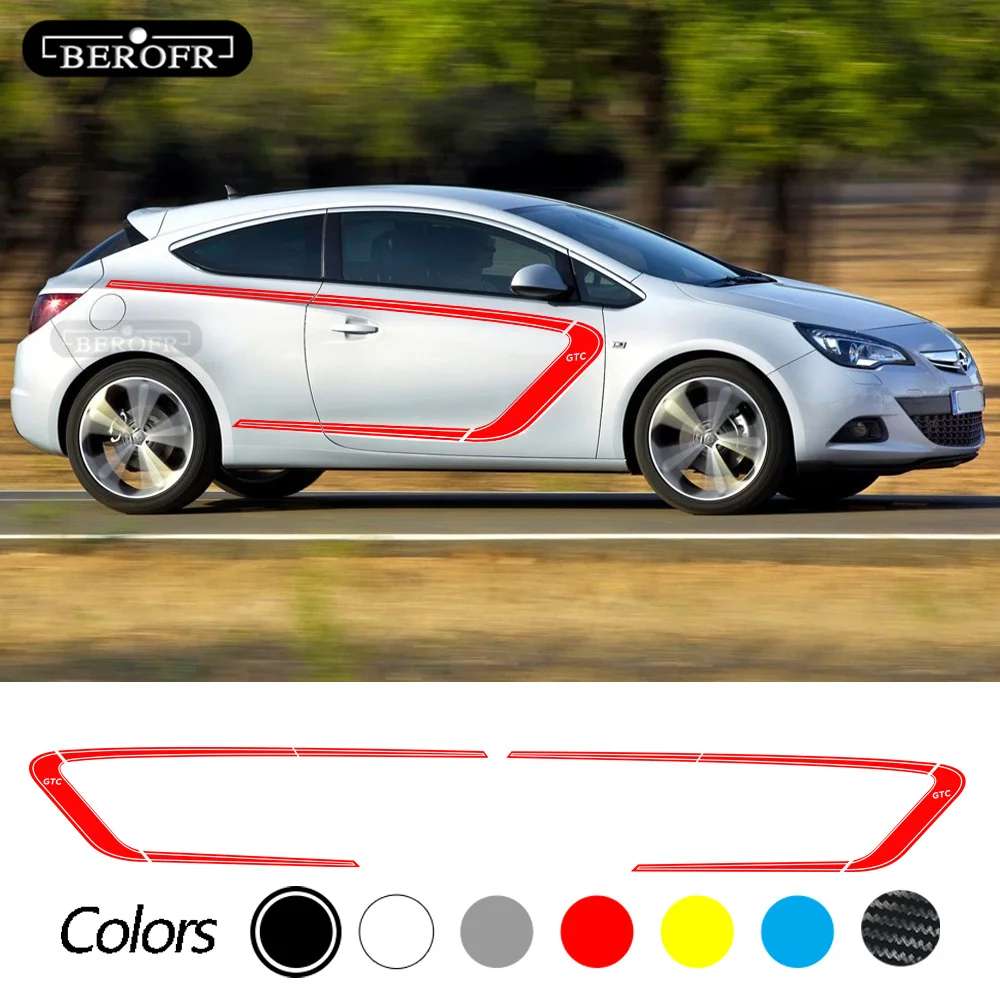 

For Opel Astra GTC Racing Sport Car Protection Vinyl Decal Styling Body Auto Door Side Decor Stickers Accessories 2 Pcs