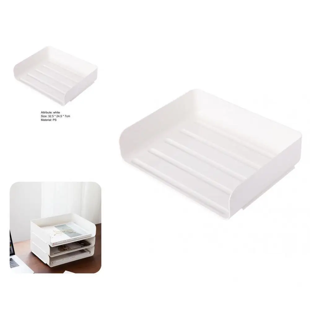 

PS Useful Magazines Document Files Storage Container White Storage Case Multifunctional for Office