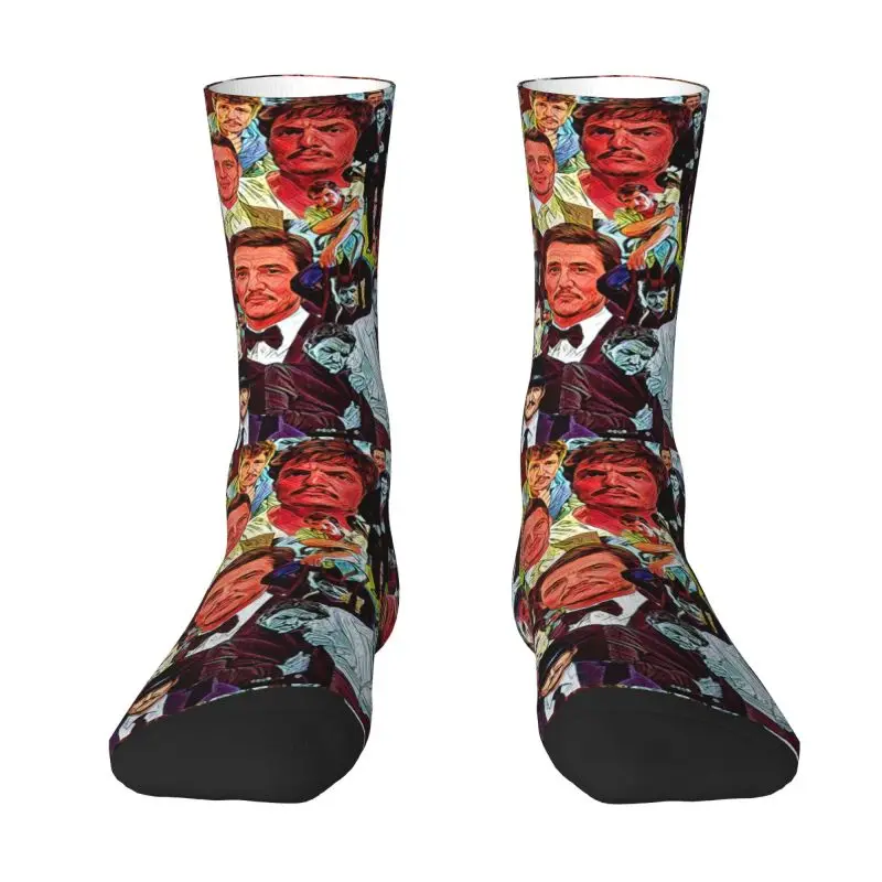 

Fashion Mens Pedro Pascal Painting Collage Dress Socks Unisex Warm Comfortable 3D Printed Crew Socks