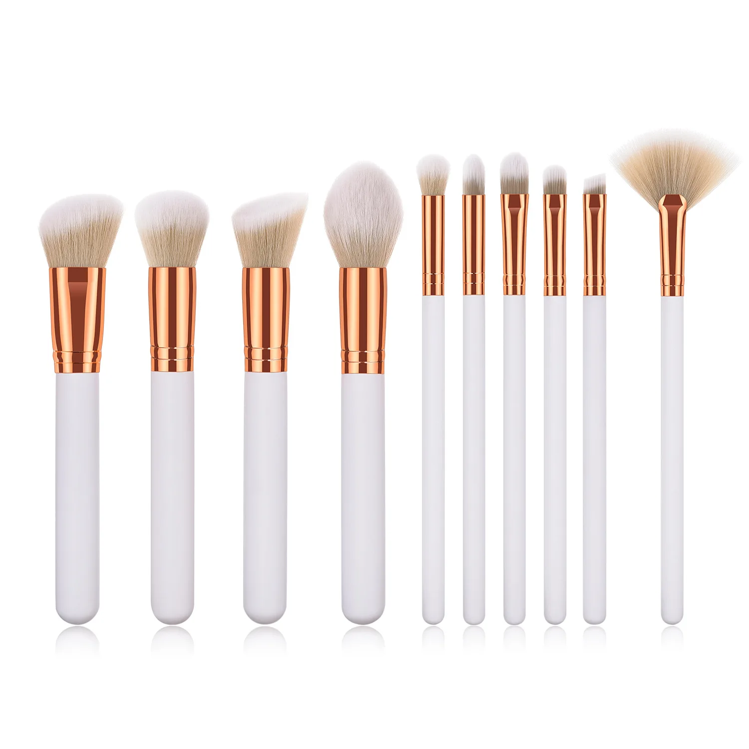 Makeup brushes set White/Gold Professional with Natural Hair Foundation Powder Eyeshadow Make up Brush Blush 10pcs