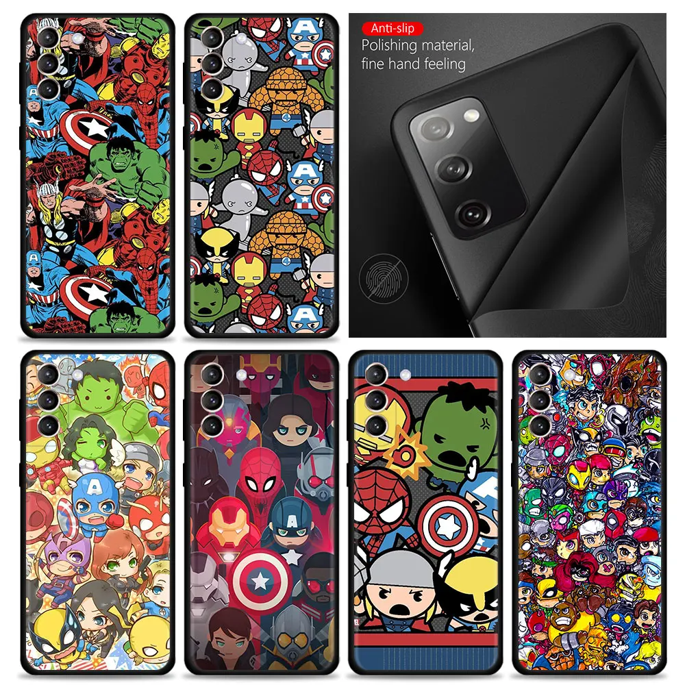 

For Samsung S20 S21 FE Ultra Plus S20FE S10e S22 S10 Lite S8 Plus Note 20Ultra 10Plus Marvel Superhero Animation Cute Sticker