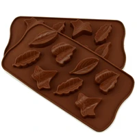 8 grids leaf shape chocolate candy mold cake decorating tools diy jelly pudding biscuit dessert baking silicone mold