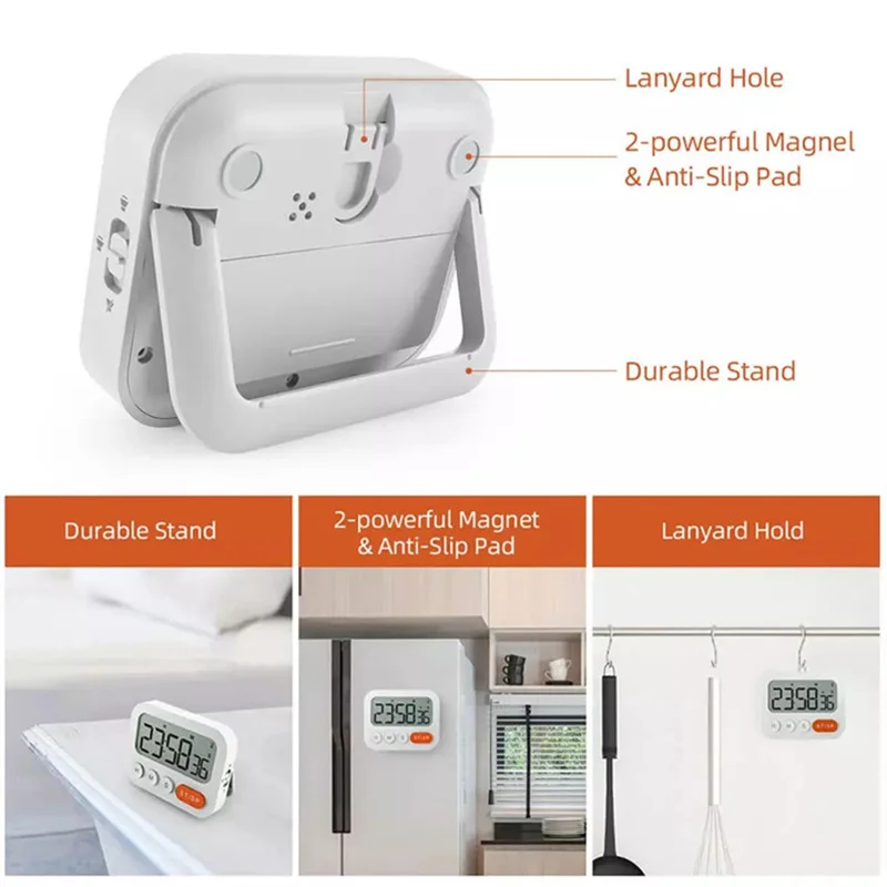 High Quality LED Digital Kitchen Countdown Timer Time Reminder For Cooking Stopwatch Shower Study Counter |