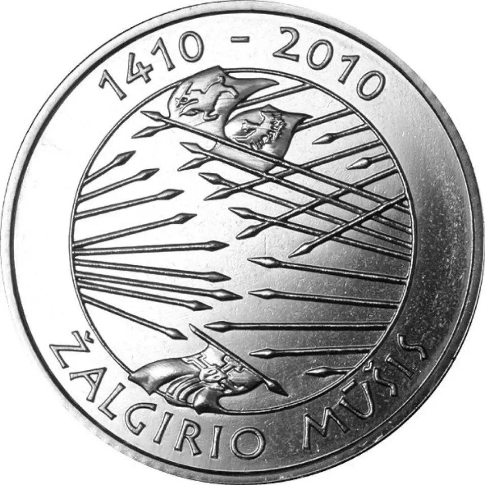 Памятная монета 1 Лита в честь 600-летия битвы в гранвальде, Литва 2010