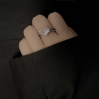 coconal fashion silver color women open adjustable pink sapphire rings jewelry for gothic party gifts rings