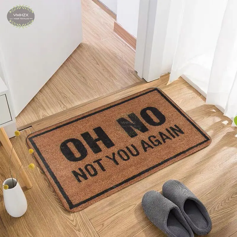 

Funny Entrance Doormat Welcome Bath Mat Oh No Not You Again Flannel Area Rugs Trendy Anti-Slip Kitchen Carpet Modern Home Decor