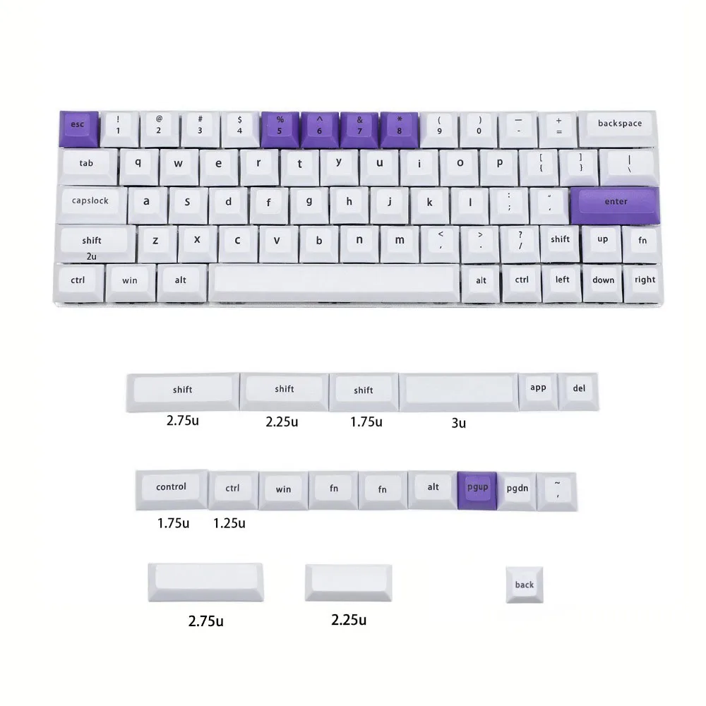 DSA Short Round Keycaps For Cherry Switch Mechanical Gaming Keyboard GH60 XD64 GK64 Tada68 Minila DZ60 SP64 Sublimation Keycaps