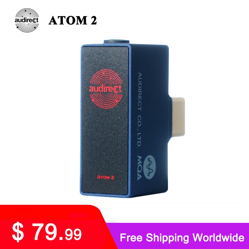

Портативный усилитель Hilidac Audirect Atom2 MQA HiFi USB DAC/AMP ES9281AC DSD512 32 бит/768 кГц Type C/ Lightning Atom 2