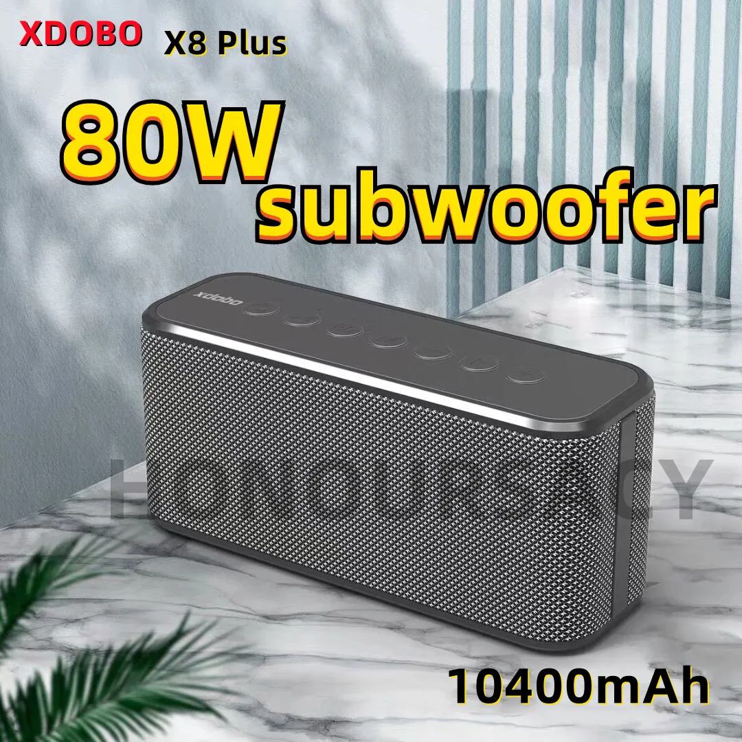 XDOBO X8 PLUS 80W Wireless Outdoor Home Theater Subwoofer Bluetooth Speaker 10400MAH Portable Pillar Stereo Surround Boombox