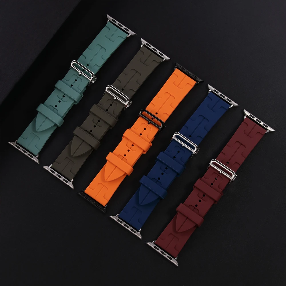 Фото Ремешок Kilim Single Tour для Apple Watch 46/42 мм Ultra 3 49 мм, силиконовый браслет Iwatch 10, 11 9 8 7 44/45 мм SE 321 38/40 мм Correa №3