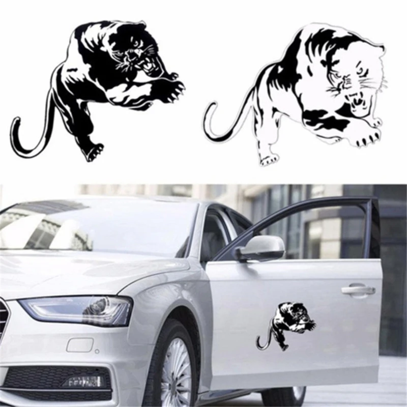 

New Tiger Car Stickers 3D Fiery Wild Panther Hunting Funny Sticker On Car Stickers And Decals Window Vinyl Car Styling