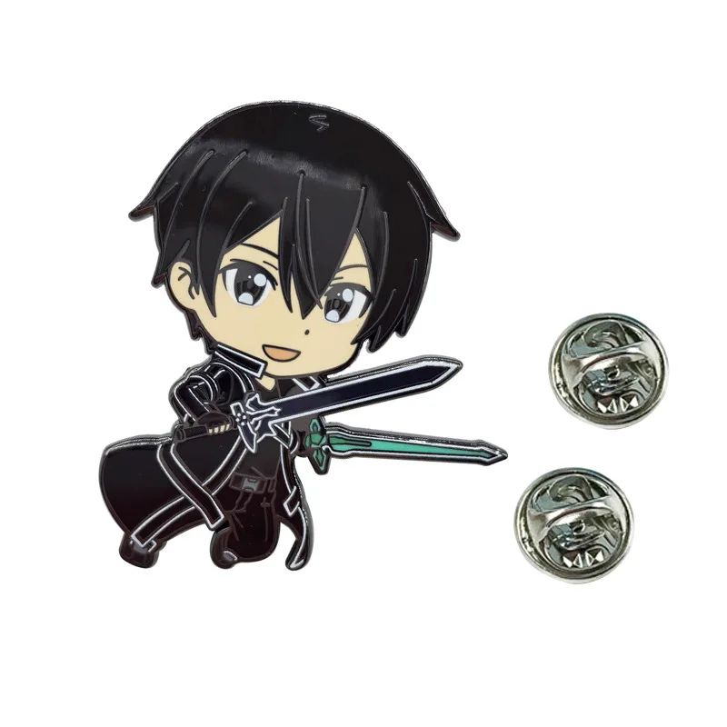 Фото Аниме Sword Art Online Металлические значки Кирито Асуна Булавки Манга SAO Броши Рюкзак Сумка Одежда Лацкан ACG Косплей Игрушка Подарочный Декор №5
