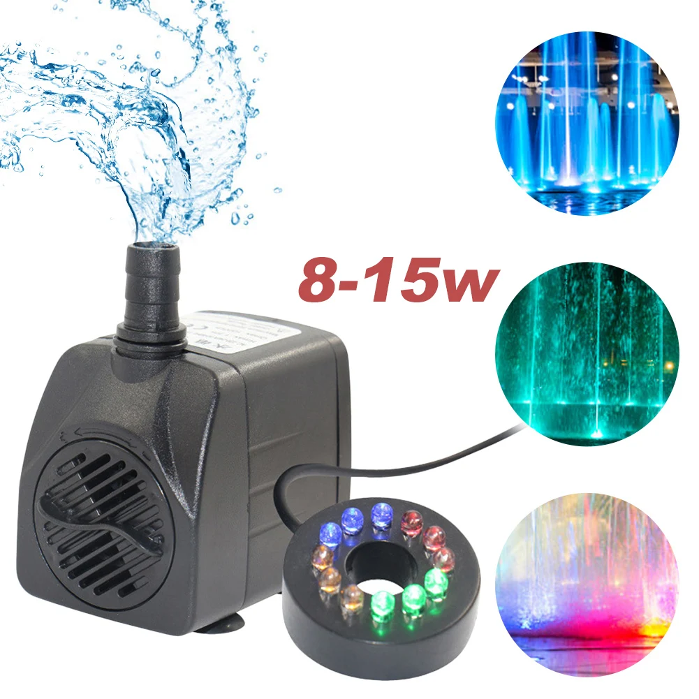 

Ultra-Quiet Submersible Water Fountain Pump Filter Fish Pond Aquarium Water Pump Tank Fountain Side Suction Pump 1000L/H 15W
