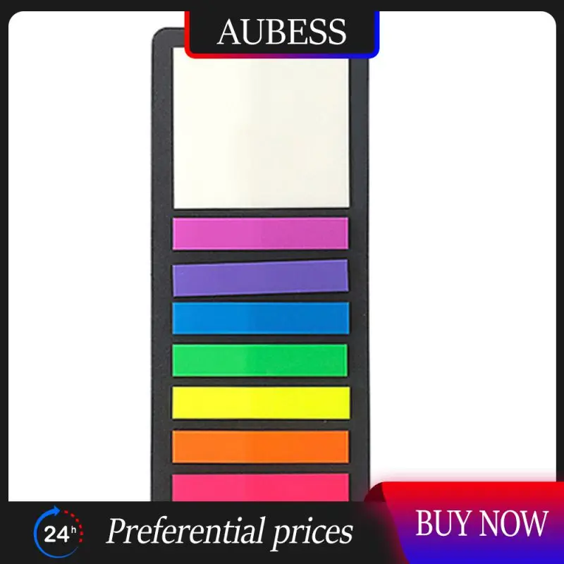 

300 Sheets Thin Strips Colorful Self Adhesive Bookmark Memo Pad Fluorescent Translucent Office Stationery Supplies Sticky Notes