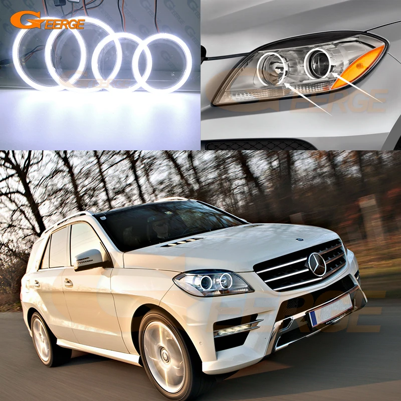 

For Mercedes Benz M Class W166 Ml 250 350 400 500 63 Amg 2011-2015 Excellent Ultra Bright COB Led Angel Eyes Kit Halo Rings