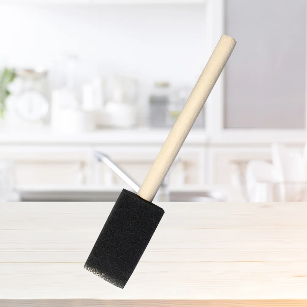 

60 PCS Accessories Sponge Brush Oil Wooden Pole Bamboo Toddler Painting Brushes
